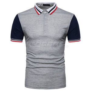 เสื้อโปโลชายแขนสั้นลายทางระบายอากาศได้ดีเสื้อโปโลปกสองชั้นโลโก้ที่กำหนดเอง - Product Image 1