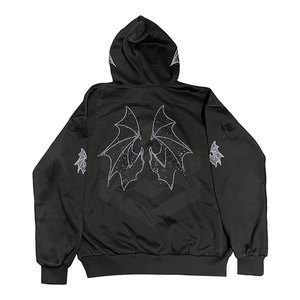 Algodón Poliéster Hecho Hombres Rhinestones Sudaderas con capucha Hombres de alta calidad Rhinestones Sudaderas con capucha Oem Service Hombres Rhinestones Sudaderas con capucha - Product Image 2