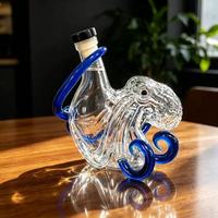 Decantador de Vino en Forma de Pulpo de Vidrio de Borosilicato de Alta Calidad, Diseño Creativo y Colorido