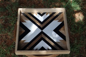 For Wood Art Deco Decorative <b>Tray</b> with <b>Plant</b> Pattern for Wedding Occasions - Product Image 5