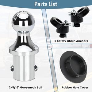 Vypart 60618 Gooseneck Hitch Ball Kit 2-5/16-Inch Ball with Safe Lock Anchors <b>Puck</b> System Hitch Mounts - Product Image 3