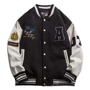 Custom Winter Varsity Lettermen Jacket Mangas de cuero de alta calidad College Baseball Lettermen Chaquetas para hombres - Product Image 1