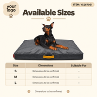 Matelas pour chien rectangulaire en tissu texturé gris foncé Yangyangpet avec poignée de transport