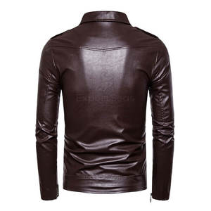 Venta superior Mejor precio Chaqueta de cuero Oem Servicio Fabricante Último diseño Chaqueta de cuero de invierno - Product Image 2