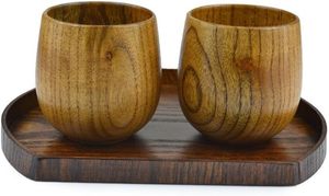 Taza de té de madera maciza Natural de alta calidad, taza para beber, taza de vino, 200ml, Juego de 4 - Product Image 5