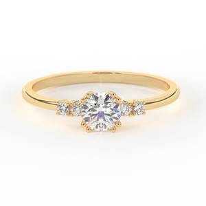 0.51CT Anillo de propuesta de diamante cultivado en laboratorio de corte brillante 14K Oro sólido Estilo lindo para regalo de aniversario para fiesta - Product Image 1