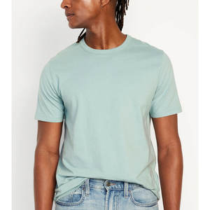 T-shirts pour hommes grandes tailles à manches courtes, col rond, coupe ajustée, confort basique, mélange de coton, coupe classique, 100 % coton - Product Image 6
