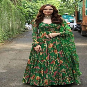 Anarkali ชุดเดรสแบบอินเดีย,ชุด Patiala ชุดอินเดียชุดสไตล์ดั้งเดิมชุดอินเดีย - Product Image 2