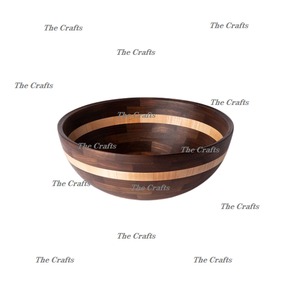 Premium Quality Wooden Salad Bowl Admirable Design <b>Brown</b> Color Snacks Fruits Sweets Serving Bowl In Bulk - Product Image 1