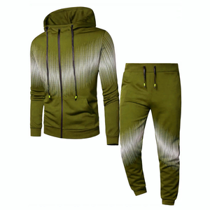 Wholesale Customized Men Heavyweight Outdoor Running Tracksuit Hooded Long Sleeve Sports Set Eco Friendly Sublimated - Product Image 1