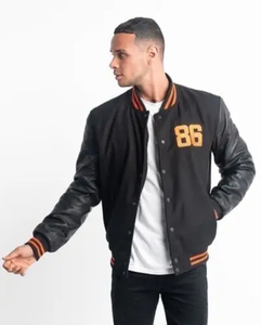 Servicio OEM Deportes Letterman Chaqueta Chenille Vintage Parche Chaquetas de béisbol Bordado en blanco Hombres Chaquetas de béisbol para hombre - Product Image 4