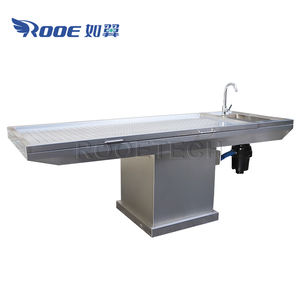 내부 아크 메사가있는 스테인레스 스틸 다기능 법의학 부검 테이블 - Product Image 2