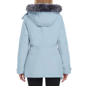 Veste Parka d'hiver longue pour femmes avec capuche imperméable polaire fourrure pardessus extérieur épaissir doudoune Type de fermeture à glissière - Product Image 4