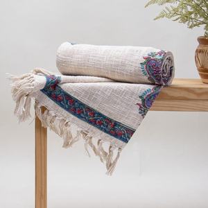 Latest Arrival Luxury Hand Block Printed Cotton sofa <b>Throw</b> Beautiful Cotton sofa <b>Throw</b> Collection For Living room - Product Image 6