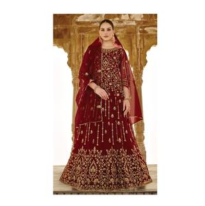 Vestido Anarkali de red de diseño moderno de lujo con trabajo de bordado pesado perfecto para ropa de fiesta disponible en cantidad a granel - Product Image 1