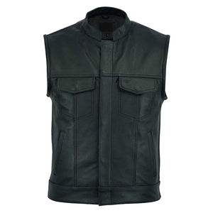 Venta al por mayor Chaleco de cuero de alta calidad para los hombres diseño personalizado de color de alta calidad Chaleco de cuero transpirable ropa al aire libre los hombres - Product Image 1