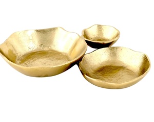 Bandeja Decorativa Multisección de Metal Dorado, Centro de Mesa, Ecológica, Moderna, para Servir en el Hogar o Restaurante - Product Image 1