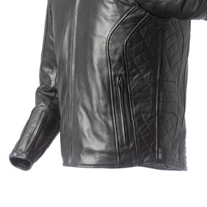 CHAQUETA DE CUERO PARA MOTOCICLETA DE CUERO PREMIUM GENUINO DE CUERO PARA HOMBRES, CHAQUETA DE CUERO NEGRO PARA HOMBRE, motociclista negro Slim Fit Racer Motorcycle - Product Image 5