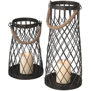 Lanterne en métal vintage, style industriel, décoration de jardin extérieur, porte-bougie décoratif, fait main, imperméable, décoration de Noël pour la maison - Product Image 6