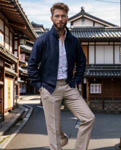 Chaqueta de primavera y otoño de concha blanda para hombre con tecnología impermeable Color sólido Estilo de cuello levantado Cremallera superior Logotipo frontal - Product Image 6