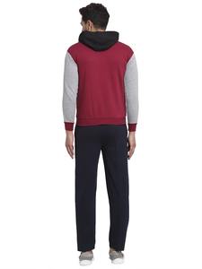 Conjunto Deportivo Personalizado con Logotipo 2025, Primavera, para Hombre, Bloques de Color, 100% Algodón, Sudadera con Capucha y Cremallera de Felpa y Pantalones Deportivos, 2 Piezas, Conjunto Deportivo Masculino para Fitness - Product Image 2