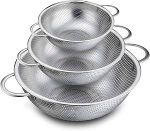 Passoire en acier inoxydable avec corps résistant à la corrosion, conception à mailles fines pour un lavage durable des fruits, légumes, pâtes au quotidien - Product Image 6