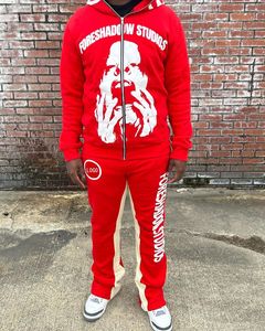 OEM <b>Wholesale</b> Casual Tracksuits Plus Size <b>Flared</b> <b>Sweatpants</b> Men Custom Tracksuit Hoodies Set - Product Image 5