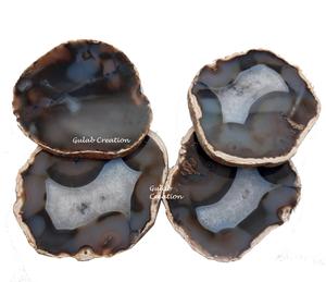 Stylish Agate <b>Resin</b> <b>Crafts</b> Coasters Set Epoxy <b>Resin</b> Drink Coaster with Agate Stone Look Protective Tabletop Home Decor - Product Image 3