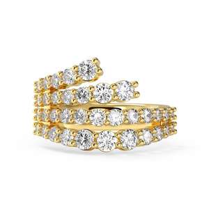 Trendy 14K Gold Plated Flower 925 Sterling <b>Silver</b> Clover Eternity Band <b>Wedding</b> Band <b>Rings</b> Jewelry <b>for</b> <b>Women</b> - Product Image 5