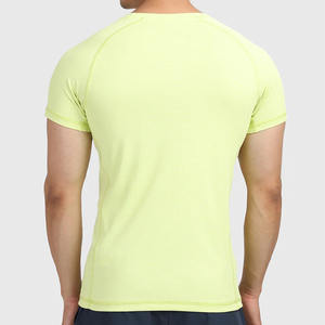 T-Shirt de fitness personnalisé Panneau à motif solide Design 280 Grammes Polyester/Coton Matériau Style formel Tissu tricoté Vêtements de fitness - Product Image 4