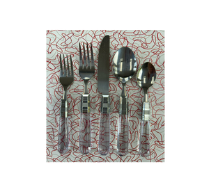 ช้อนส้อมเหล็กด้ามจับอะคริลิคสำหรับเครื่องครัวและร้านอาหารเครื่องใช้สำหรับอาหารค่ำแบบแฮนด์เมด - Product Image 2