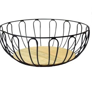 Black Decorative Metal Wire Kitchen Vegetable and <b>Fruit</b> <b>Storage</b> Basket <b>Fruit</b> Metal Bowl Home and Kitchen Decor Food <b>Storage</b> - Product Image 1