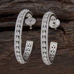 Boucles d'oreilles créoles en zircon pour soirée - 157301 - Product Image 1