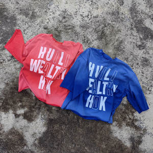 Huii Factory Heavy Cotton Oversized Boxy <b>T</b>-<b>shirt</b> Custom logo Printed <b>Men</b> Vintage Sun Faded Washed Raw Hem <b>Cropped</b> Tshirt - Product Image 1