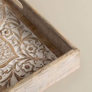 Most Demanded Rustic Wooden Serving Tray for <b>Breakfast</b> <b>in</b> <b>Bed</b> or Coffee <b>Table</b> Available at Best Price - Product Image 4