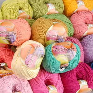 [Misoknit] Hilo de tejer sin pelusa Macaron hecho de 66 colores de material de mezcla de algodón El artículo más vendido - Product Image 1