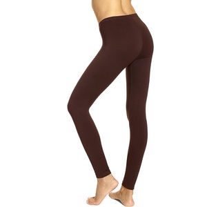 เลกกิ้งสำหรับสตรีผ้าสแปนเด็กซ์สีเอสเปรสโซทำจากผ้าฝ้าย95% ทำจาก5% - Product Image 3