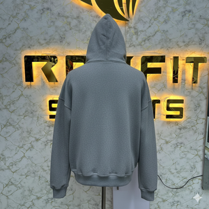 Sudadera con Capucha Personalizada con Cierre de Cremallera, Diseño Desgastado, con Pedrería, Lavado Ácido, Sudadera de Forro Polar para Hombre, Estilo Urbano - Product Image 4