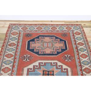 Tapis de 4,1 x 6,1 pieds, tapis turc vintage, tapis rouge en laine - Product Image 4