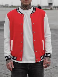 Veste universitaire de couleur unie de qualité supérieure pour hommes, uniforme de baseball ample à la mode, veste bombardier en toile imperméable et coupe-vent, veste décontractée - Product Image 2