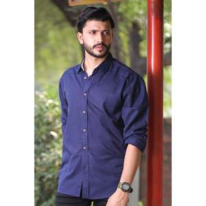 Chemise décontractée pour homme avec logo personnalisé, 100% coton popeline, teinte unie, jusqu'à la taille 6XL - Product Image 1