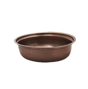 Fregadero de recipiente de cobre recién llegado, lavabo redondo hecho a mano con acabado antiguo, decoración del hogar disponible a precios mayoristas - Product Image 6