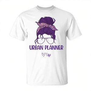 T-shirt Urban Planner Life pour femme, violet, avec motif graphique - Product Image 2
