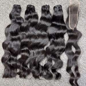 Lujo 100% Raw vietnamita camboyano Natural ondulado doble dibujado vendedores de cabello humano paquetes de cabello humano extensiones de cabello mejor precio - Product Image 2