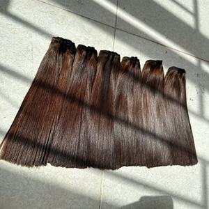 Bundle de couleur brune os naturel droit Super Double dessiné brut 100% Extensions de cheveux humains vietnamiens donneur unique vierge - Product Image 5