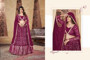 ชุด georgette lehenga choli เย็บอย่างหรูหราพร้อมการปักหนาและจับคู่ dupatta สำหรับงานแต่งงานและงานปาร์ตี้ - Product Image 6