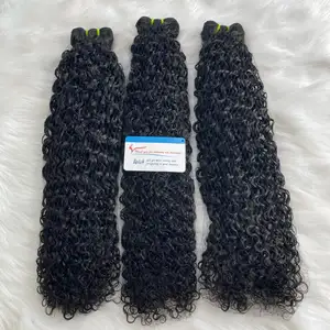 Extensiones de cabello humano de Vietnam rizado al vapor de trama de máquina súper doble dibujada