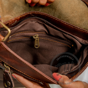 LW 2024 <b>Unique</b> Vintage 100% Genuine Leather Sling Bag Single Handle Handcrafted Dress for Ladies for Summer - Product Image 5