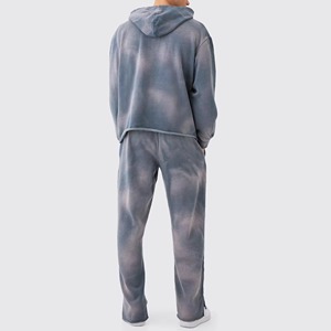 Vêtements de rue personnalisés Sun Faded Distressed Raw Hem Hoodies Vintage acid stone washing Sweat à capuche pour hommes 400 GSM Vente en gros Fabricant - Product Image 4