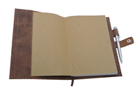 Plans and Prosper A5 Carnet personnalisé personnalisable fait à la main Vintage Brown Designer Couverture en cuir Fermeture à pression Rechargeable